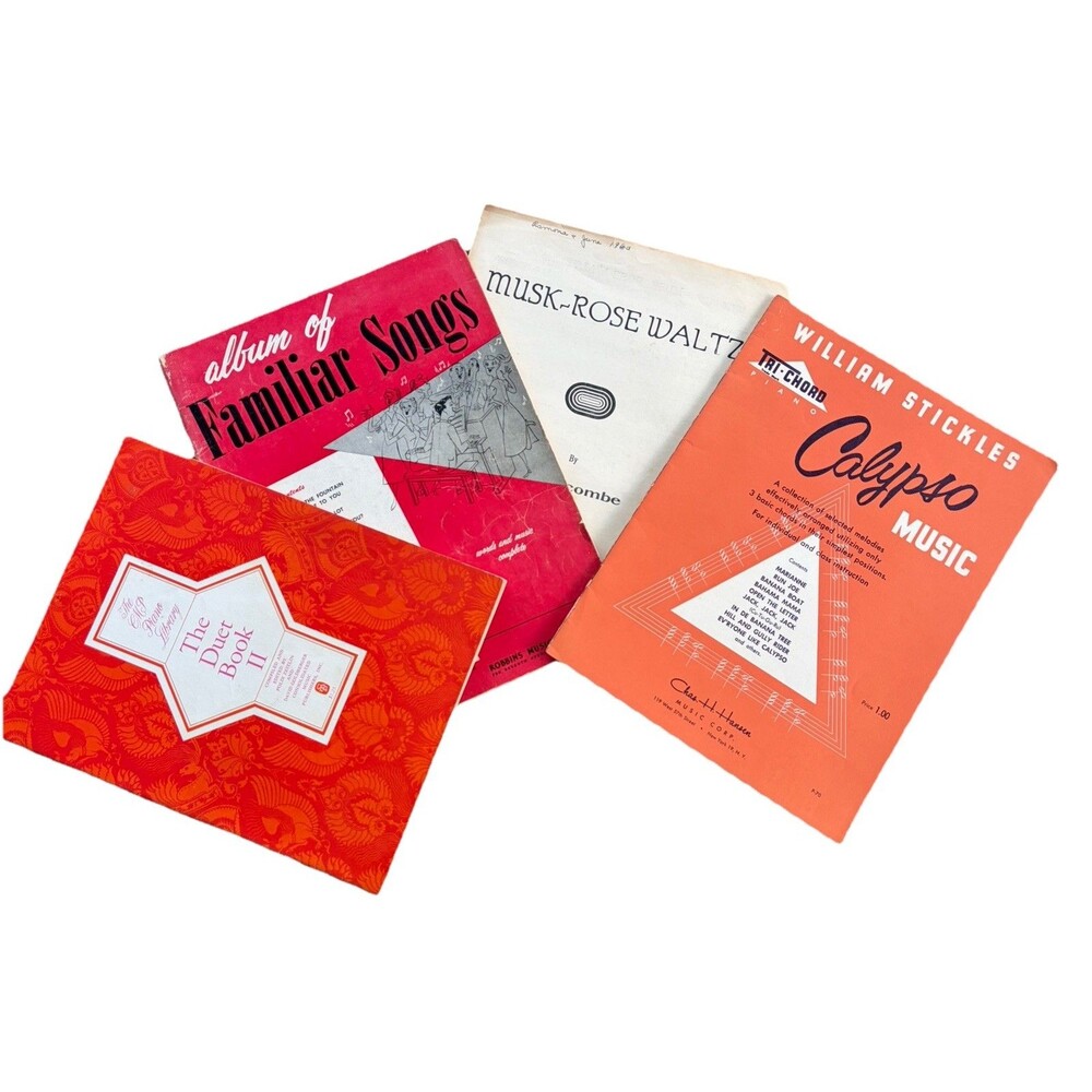 Vintage Piano Sheet Music Lot Mid Century Songbooks Duet Waltz Calypso